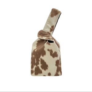 Tan cow suede yaito knot bag